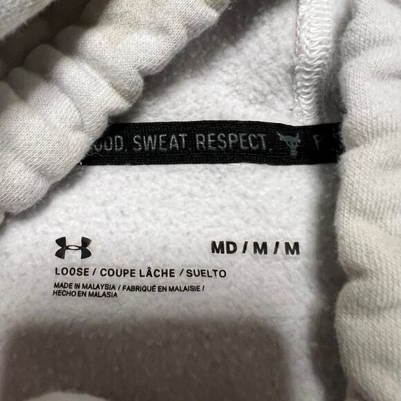 Project Rock Under Armour Hoodie Womens Medium White Camo Veterans Day Fleece - Picture 7 of 8